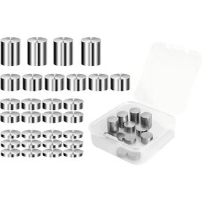 30 Pcs 5.25 oz Tungsten Pinewood Buffer Weights, 4 Different Sizes, Incremental Cylindrical Car Weights, for Pinewood Car Race, with a Plastic Box