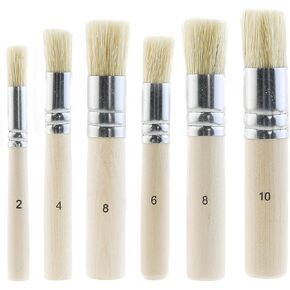6PCS Wooden Formwork Brushes Pure Natural Bristle Acrylic Painting Tool Suitable for Projects DIY Crafts