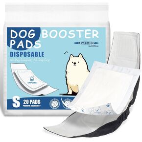 LeapSheep Dog Diaper Liners Pee Pads for Male and Female Dogs, Dog Period Pads, Super Soft Absorbtion Dog Booster Pads Fits Belly Bands, Wraps and Washable Dog Diapers Female (S, 20)