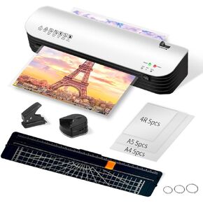 9-Inch Laminater Machine for Documents and Photos, 6 in1 A4 Thermal Laminator Machine with Never Jam Technology, 15 Laminating Sheets, Use for Home Office School