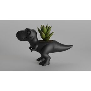Adorable T-Rex Shaped Dinosaur Planter or Desk Organizer – 3D Printed in PLA, Matte Finish