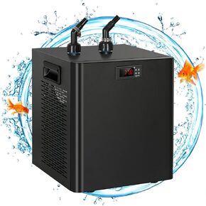 79 Gal Aquarium Chiller, 1/3 HP Fish Tank Water Chiller with Quiet Design Compressor, Refrigeration for Hydroponic System Axolotl Jellyfish Coral Reef 300L, Black