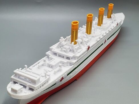 Theroller3d HMHS Britannic Model Ship with 3 PC Seamines ، Titanic Titanic Toys 1 FT ، Titanic Toy ، Titanic Dip ، Titanic Ship ، Titanic Cake Topper ، تمثال تيتانيك ، قارب تيتانيك in Kuwait
