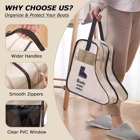 WITERY Boots Shoe Bag Travel Organizer Storage Cube-Portable Waterproof Shoe Bags Organizer Dust Cover Protector Bag Under Bed Wardrobe Organizer in Kuwait