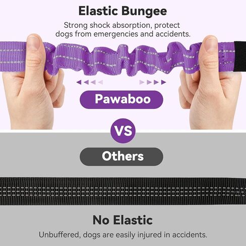 Pawaboo Dog Seat Belt for Car, 2 Pack Dog Seatbelt for Car Headrest, Retractable Anti-shock Pet Harness for Vehicle with Elastic Bungee, Adjustable Reflective Dog Leash with 360° Metal Hook in Kuwait