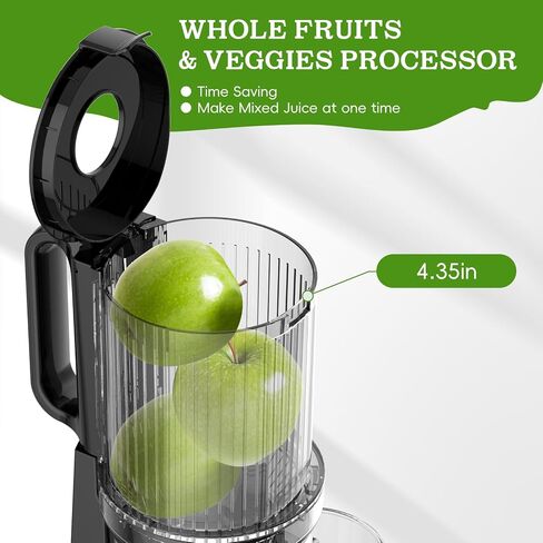 Masticating Juicer Machines, Touch Screen Juice Maker, Juice Extractor Machine for Vegetable & Fruit, Electric Juicer with 2 Speed Modes & Quiet Motor, Easy to Clean with Brush, Black in Saudi Arabia