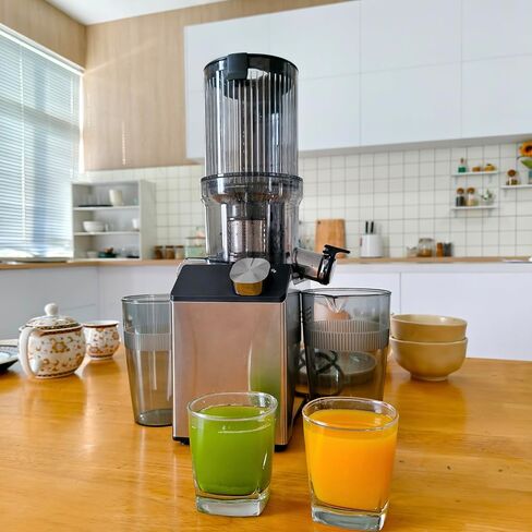 Masticating Juicer Machines, Touch Screen Juice Maker, Juice Extractor Machine for Vegetable & Fruit, Electric Juicer with 2 Speed Modes & Quiet Motor, Easy to Clean with Brush, Black in Saudi Arabia