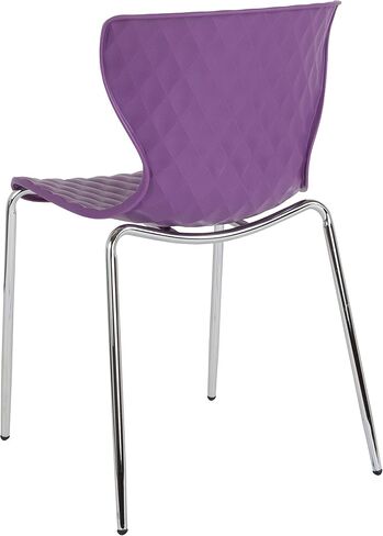 EMMA + OLIVER Contemporary Design Purple Plastic Stack Chair in Kuwait
