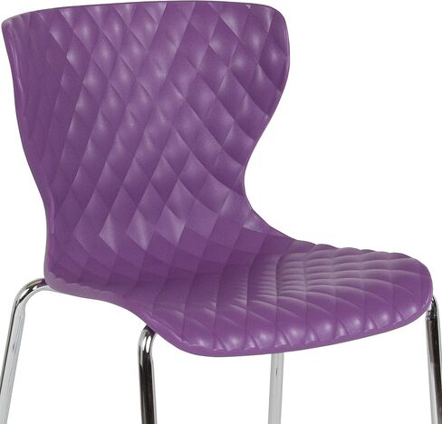 EMMA + OLIVER Contemporary Design Purple Plastic Stack Chair in Kuwait