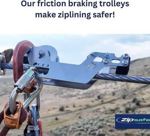 RST-24V (20-30 mph) 2-inch wheel Auto-Braking Zipline Trolley - Fail-Safe Friction Braking for Safer Zip Lines for Kids and Adults in Saudi Arabia