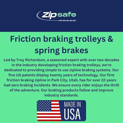 RST-24V (20-30 mph) 2-inch wheel Auto-Braking Zipline Trolley - Fail-Safe Friction Braking for Safer Zip Lines for Kids and Adults in Saudi Arabia