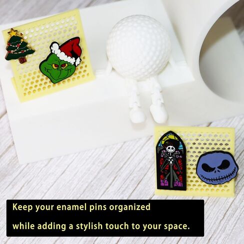 Piaolgyi Pin Display Stand ، لوحة دبوس لأسطح المكتب والأرفف ، شاشة حامل الدبوس لدبابيس الشارات القابلة للتحصيل (أبيض) in Saudi Arabia