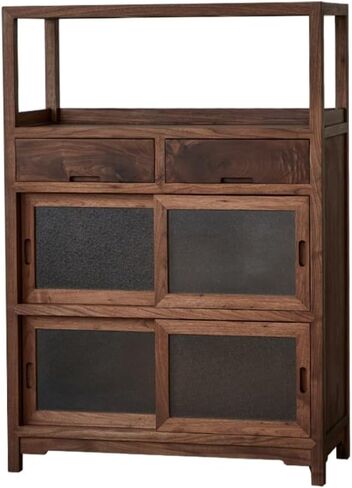 Sideboard Cabinet Chinese Solid Wood Sideboard Simple Storage Cabinet Suitable for Kitchen, Dining Room, Living Room and Corridor Sideboard Cabinet with Drawers(B) in Saudi Arabia