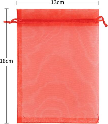 Ponpon 100pcs أكياس متنوعة ألوان أورجانزا ، 5 × 7 بوصات أكياس شبك in Kuwait