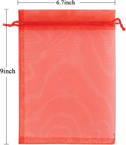 Ponpon 100pcs أكياس متنوعة ألوان أورجانزا ، 5 × 7 بوصات أكياس شبك in Kuwait