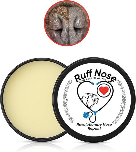 Ruffnose Natural Dog Dost & Paw Butter/Balm - تخفيف فوري للجلد الجاف والمتصدع - المكونات العضوية - يمنع النزيف ، والتفكيك ، والالتهابات - آمنة للعق (1 أوقية.) in Kuwait