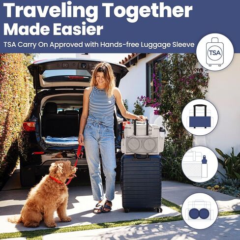 The Original Doggy Bag™ - Complete Dog Travel Bowl Bag for Supplies with 2 BPA-Free Travel Dog Bowls & 2 Food Containers - Traveling Kit for Road Trips, Camping, Weekend Away or Doggy Gift - Beige in Saudi Arabia