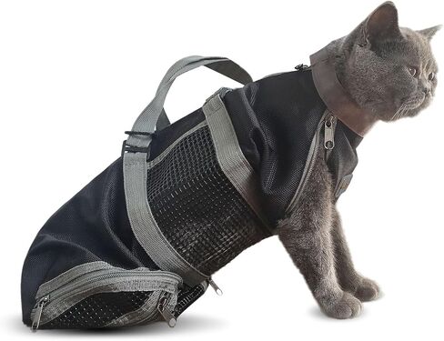 CINF CAT CAT DILIPTING CLIPATING GROOMING REDITINT BAS لا يوجد خدش لعضل للاستحمام في فحص الأظافر عن حقن (Blue ، M) in Kuwait