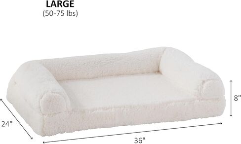 Happy Hounds Millie Sherpa Sofa Style Dog Bed with Removable Cover, Medium, Mink Gray in Saudi Arabia