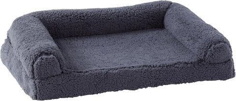 Happy Hounds Millie Sherpa Sofa Style Dog Bed with Removable Cover, Medium, Mink Gray in Saudi Arabia