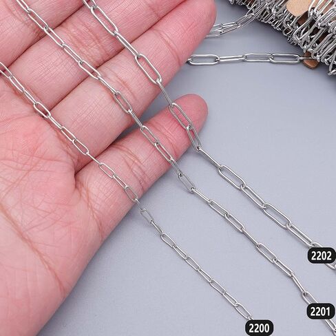 THREENEST 16.4-Feet Width 2.5mm Stainless Steel Paperclip Chains, 18K Real Gold Plated, Soldered Cable Long Craft Chain for Necklace Bracelet Earring Jewelry Making (2200-GOLD-5M) in Saudi Arabia