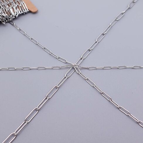 THREENEST 16.4-Feet Width 2.5mm Stainless Steel Paperclip Chains, 18K Real Gold Plated, Soldered Cable Long Craft Chain for Necklace Bracelet Earring Jewelry Making (2200-GOLD-5M) in Saudi Arabia