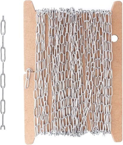 THREENEST 16.4-Feet Width 2.5mm Stainless Steel Paperclip Chains, 18K Real Gold Plated, Soldered Cable Long Craft Chain for Necklace Bracelet Earring Jewelry Making (2200-GOLD-5M) in Saudi Arabia
