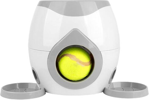 2025 Automatic Dog Ball Launcher Tennis Reward Machine for Small Medium Large Dogs Indoor Outdoor Training Interactive Dog Training Automatic Feeder(White) in Saudi Arabia