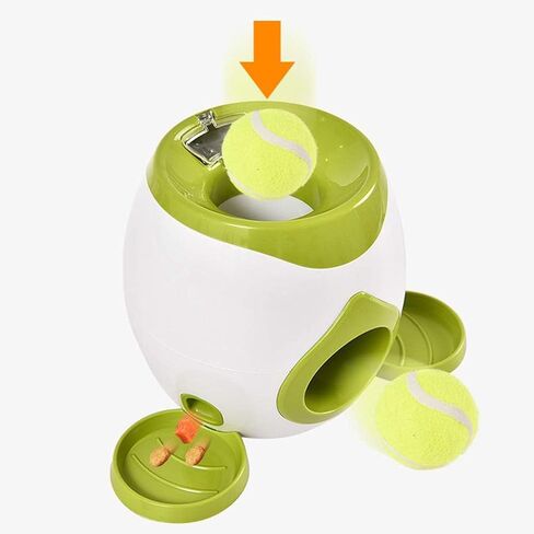 2025 Automatic Dog Ball Launcher Tennis Reward Machine for Small Medium Large Dogs Indoor Outdoor Training Interactive Dog Training Automatic Feeder(White) in Saudi Arabia