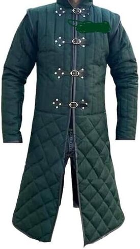 green gambeson padded gambeson large gambeson thick gambeson medieval gambeson LARP gambeson SCA gambeson padded gambeson historical gambeson (L) in Saudi Arabia