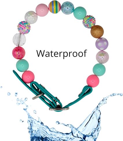 Adjustable Pet Collar For Small Medium And Large Dogs Beaded Silicone Dog Necklace Handmade Girl Bling Fancy Female Cats Pretty Pearls Perla Cute Rinbow Heavy Duty (Easter) in Saudi Arabia