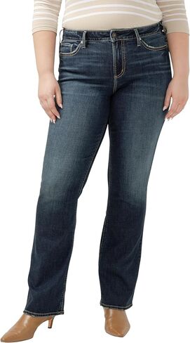 شركة Silver Jeans Co. بنطال جينز سوكي نسائي مقاس كبير متوسط ​​الارتفاع وقصة متعرجة ونحيف in Saudi Arabia