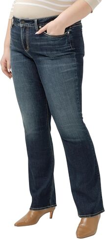 Silver Jeans Co. Women's Plus Size Suki Mid Rise Curvy Fit Slim Bootcut Jeans in Saudi Arabia