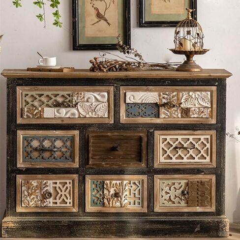 Sideboard Cabinet Chinese Solid Wood Sideboard Cabinet Console Dining Room Storage Buffet Cabinet Living Room Decorative Cabinet Sideboard Cabinet with Drawers in Saudi Arabia