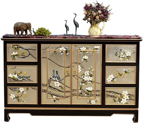 Sideboard Cabinet Chinese Style Porch Cabinet Board Wood Light Luxury Home Storage Cabinet Living Room Shoe Cabinet Dining Sideboard Sideboard Cabinet with Drawers(M:140X35X85CM) in Saudi Arabia