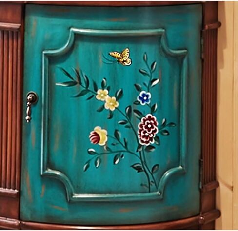 Sideboard Cabinet Home Retro Porch Cabinet Painted Foyer Entrance Board Wood Dining Side Decoration Storage Cabinet Sideboard Cabinet with Drawers in Saudi Arabia