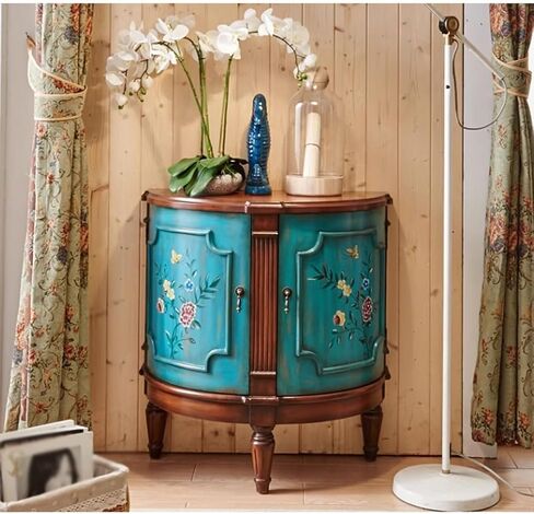 Sideboard Cabinet Home Retro Porch Cabinet Painted Foyer Entrance Board Wood Dining Side Decoration Storage Cabinet Sideboard Cabinet with Drawers in Saudi Arabia