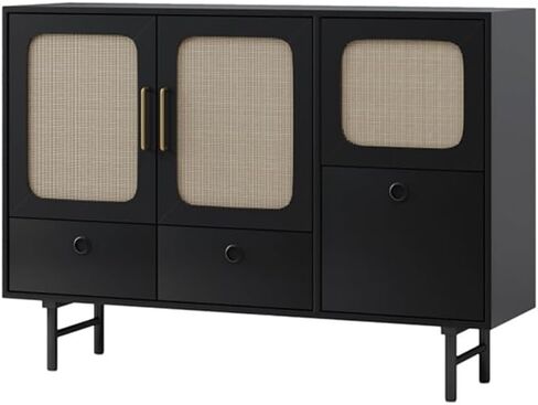 Sideboard Cabinet Chinese Style Wooden Sideboard Storage Cabinet with Door Kitchen Buffet Storage Cabinet Food Storage Cabinet Sideboard Cabinet with Drawers(C) in Saudi Arabia