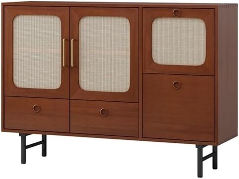 Sideboard Cabinet Chinese Style Wooden Sideboard Storage Cabinet with Door Kitchen Buffet Storage Cabinet Food Storage Cabinet Sideboard Cabinet with Drawers(C) in Saudi Arabia