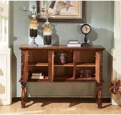 Sideboard Cabinet Sideboard Living Room Foyer Cabinet Board Wood Sideboard Multifunctional Retro Entrance Cabinet Sideboard Cabinet with Drawers in Saudi Arabia