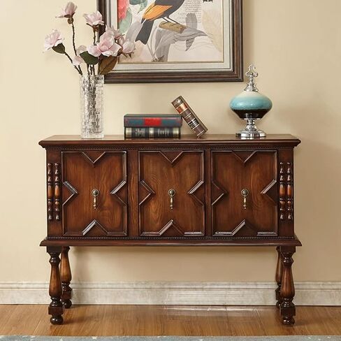 Sideboard Cabinet Sideboard Living Room Foyer Cabinet Board Wood Sideboard Multifunctional Retro Entrance Cabinet Sideboard Cabinet with Drawers in Saudi Arabia