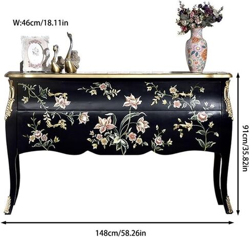 Sideboard Cabinet Classical Foyer Entrance Cabinet Two-Drawer Cabinet Painted Storage Cabinet Sideboard Decorative Cabinet Storage Cabinet Sideboard Cabinet with Drawers in Saudi Arabia