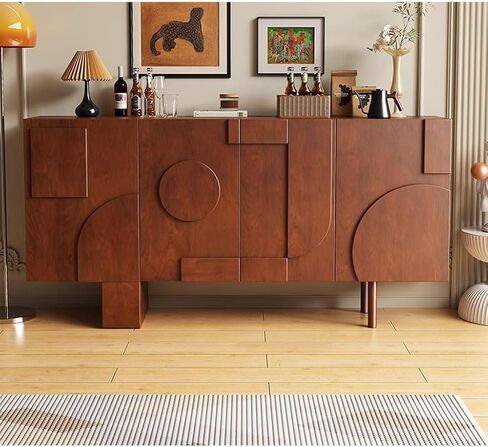 Sideboard Cabinet French Antique Style Shoe Cabinet American Retro Entrance Cabinet Living Room Wall Storage Cabinet Multifunctional Partition Dining Side Cabinet Sideboard Cabinet With Drawers(Wooden in Saudi Arabia