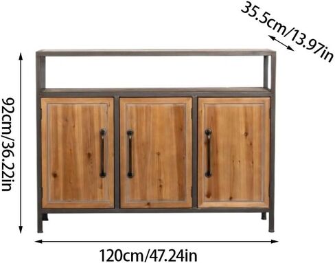 Sideboard Cabinet Retro Home Storage Cabinet Kitchen Self Storage Cabinet Console Cabinet Wooden Sideboard Entrance Sideboard Cabinet with Drawers in Saudi Arabia