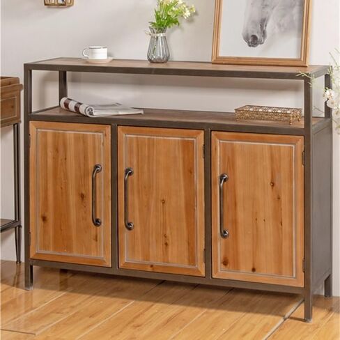 Sideboard Cabinet Retro Home Storage Cabinet Kitchen Self Storage Cabinet Console Cabinet Wooden Sideboard Entrance Sideboard Cabinet with Drawers in Saudi Arabia