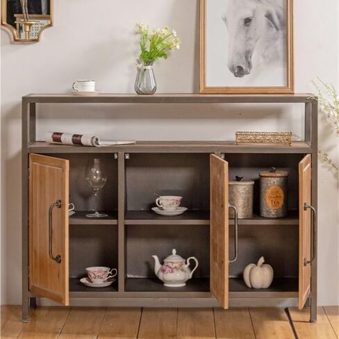 Sideboard Cabinet Retro Home Storage Cabinet Kitchen Self Storage Cabinet Console Cabinet Wooden Sideboard Entrance Sideboard Cabinet with Drawers in Saudi Arabia