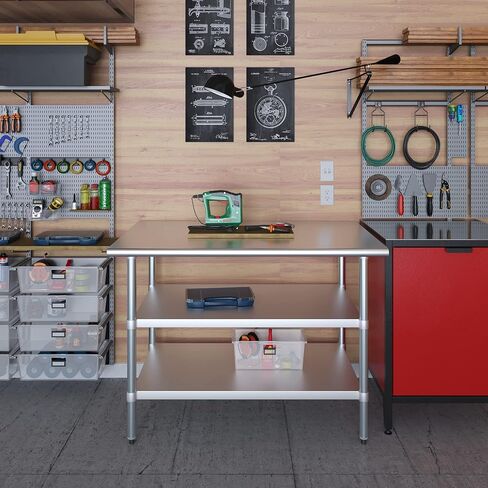 طاولة عمل من الفولاذ المقاوم للصدأ مع سعة ثانية (14x36) in Kuwait