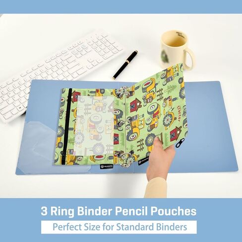 Pencil Pouch for 3 Ring Binder Cute Pink Ribbon Bow Binder Pencil Case with Smooth Zipper Clear Window Pencil Case 2 Pack for Office School College Supplies in Kuwait