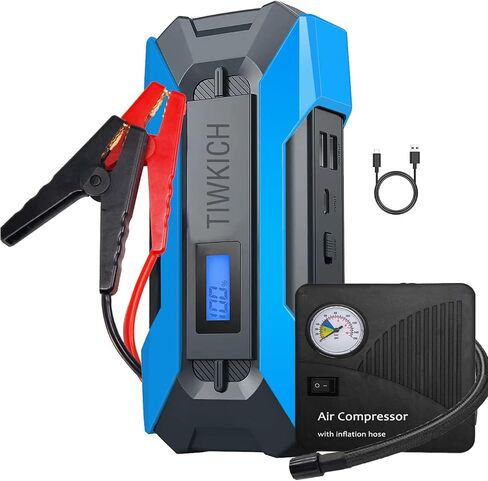 A11 Portable Automotive Jump Starter 2000A 12V Lithium Car Battery Booster Jump Starter Pack with LCD Display, USB Quick Charge, for Up to 10.0L Gasoline and 7.0L Diesel Engines (Blue) in Saudi Arabia