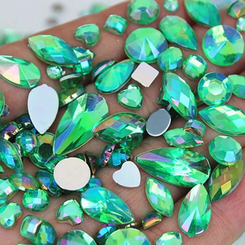 1000pcs AB Colorful Rhinestones Crystal Gems, Flatback Acrylic Gemstone Jewels, Craft DIY for Cosplay Pirate Halloween Costume Clothes Party, Nail Crafting Gems Accessories (00 Mixed Color AB) in Saudi Arabia